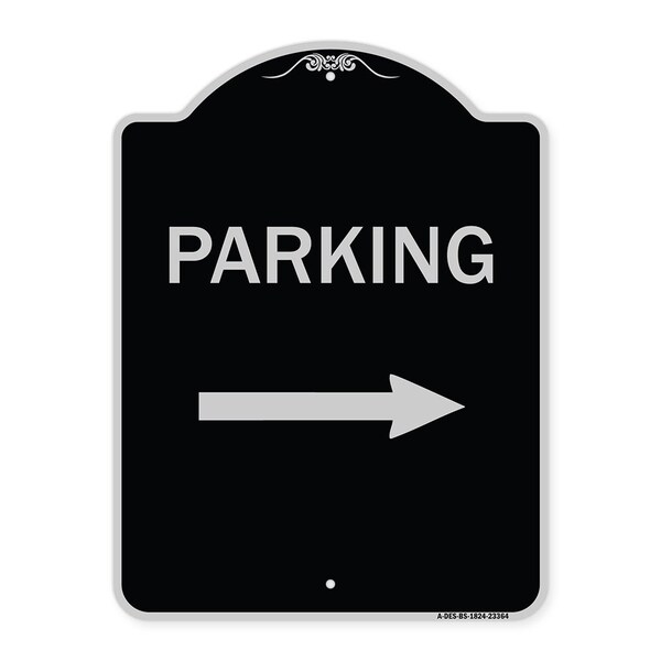 Parking Right Arrow Heavy-Gauge Aluminum Architectural Sign, 24" x 18", BS-1824-23364